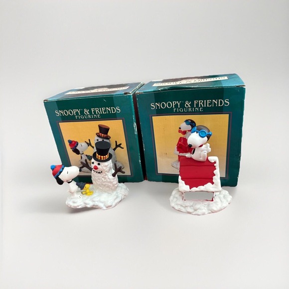 Other - Peanuts Flambro Snoopy & Friends Figurines‎ Set of 2 MIB